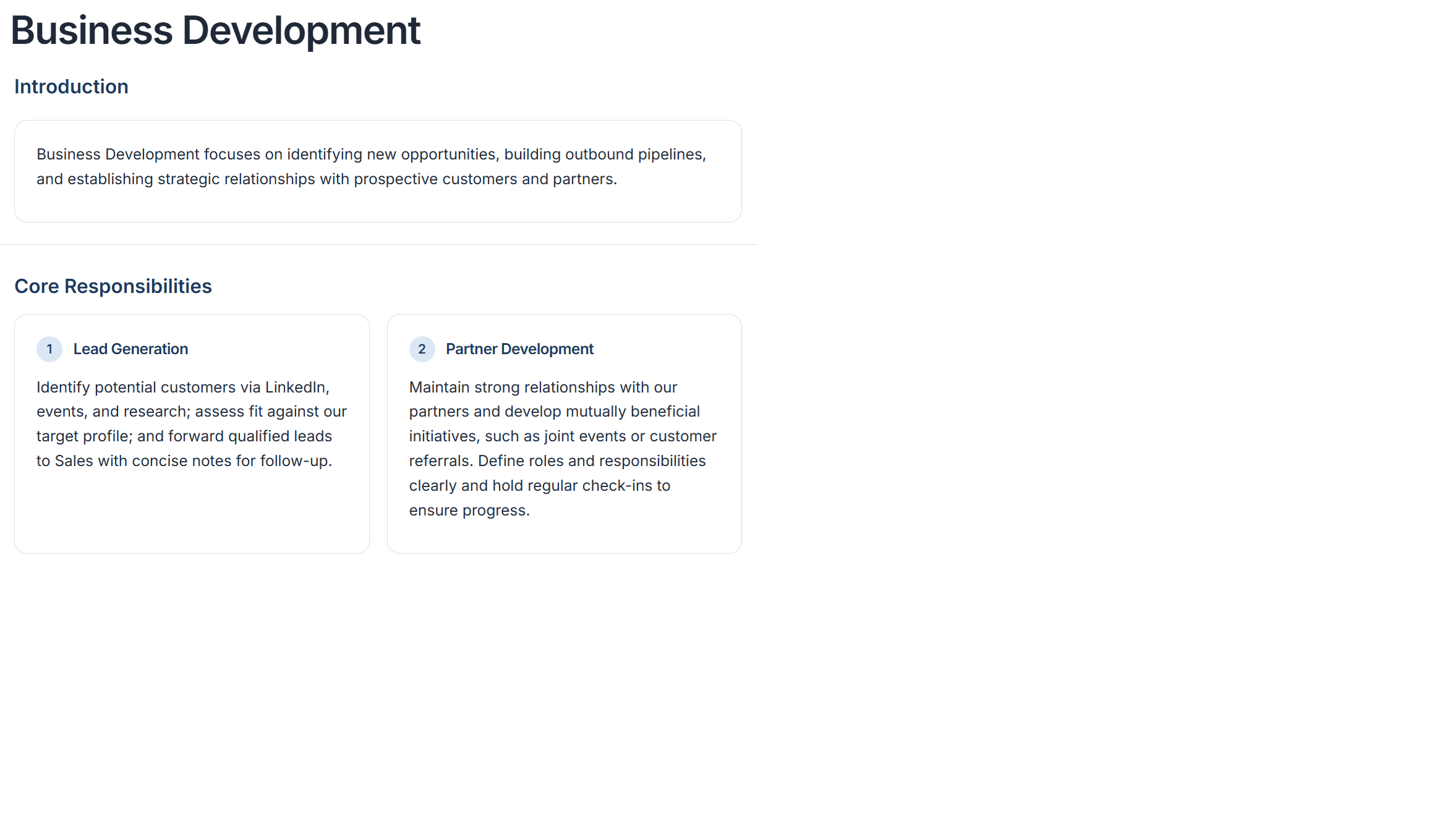Understand each department preview